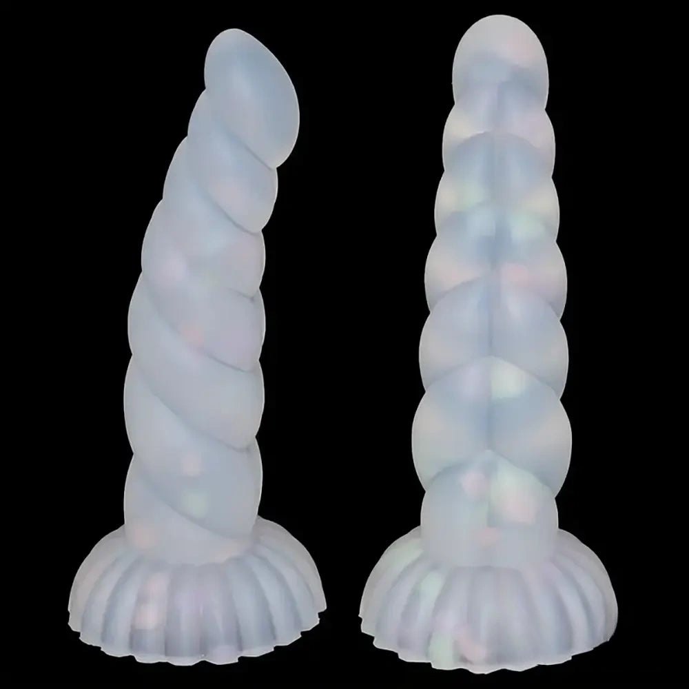 White twisted swirl fantasy dildo, photo 1