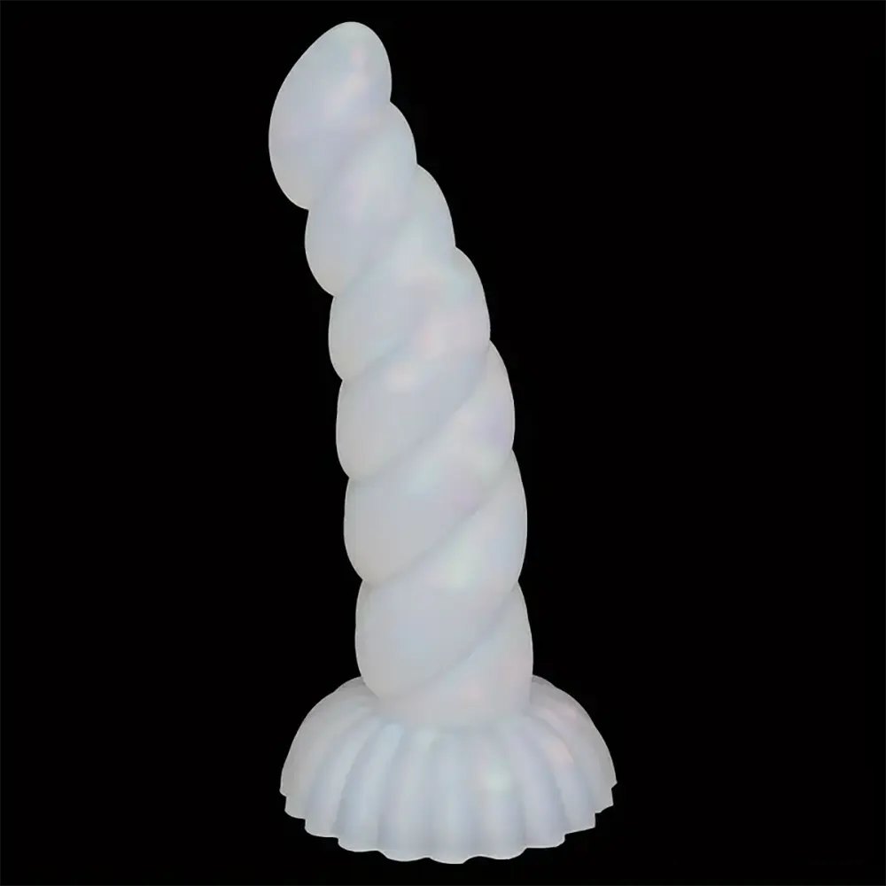 White twisted swirl fantasy dildo, photo 2