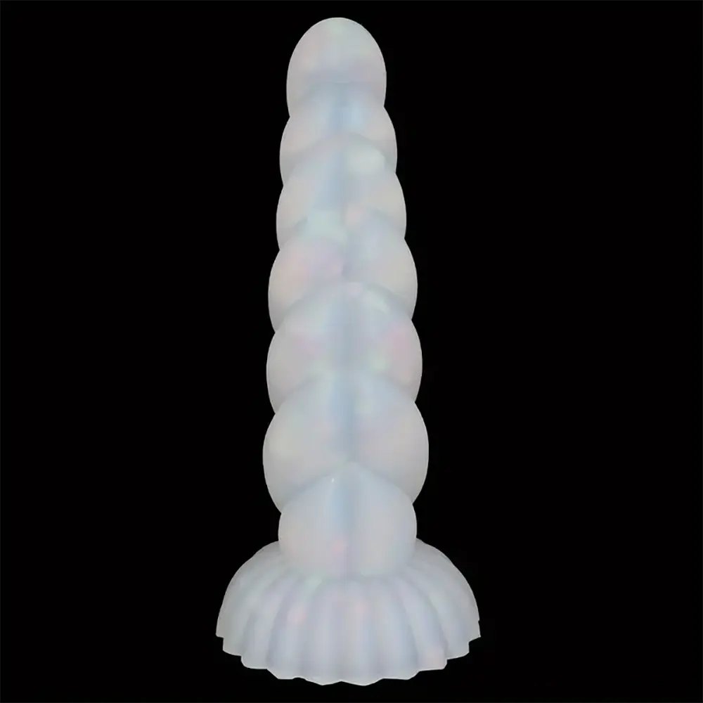 White twisted swirl fantasy dildo, photo 3