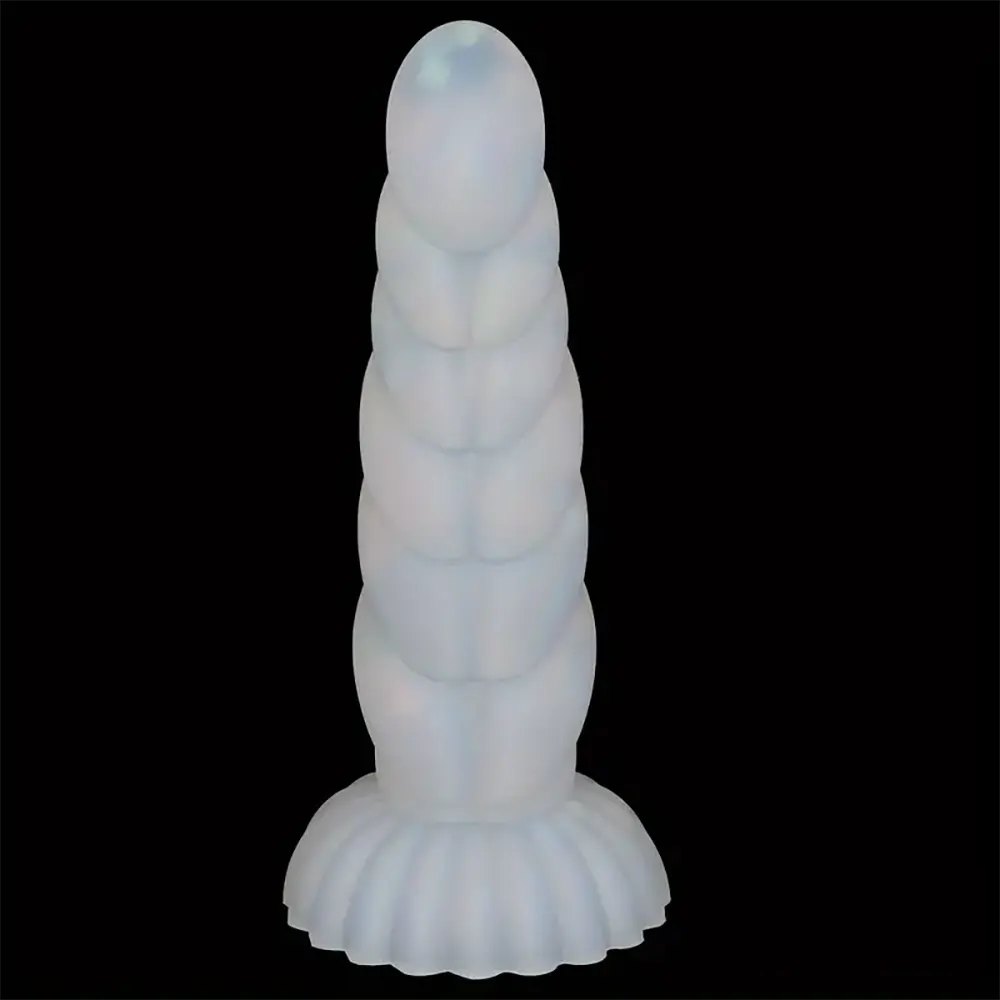 White twisted swirl fantasy dildo, photo 4