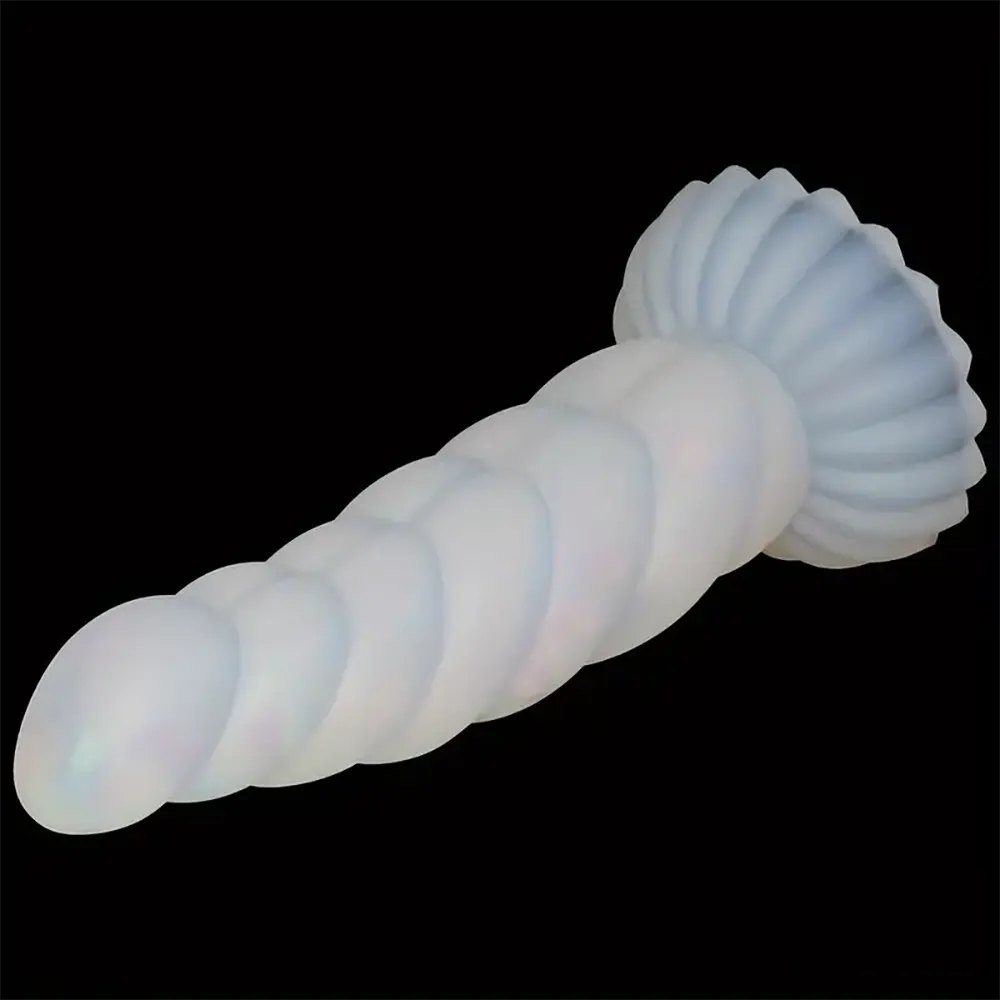 White twisted swirl fantasy dildo, photo 5