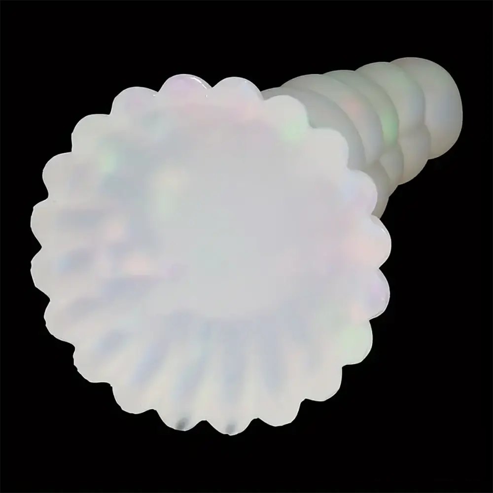 White twisted swirl fantasy dildo, photo 7