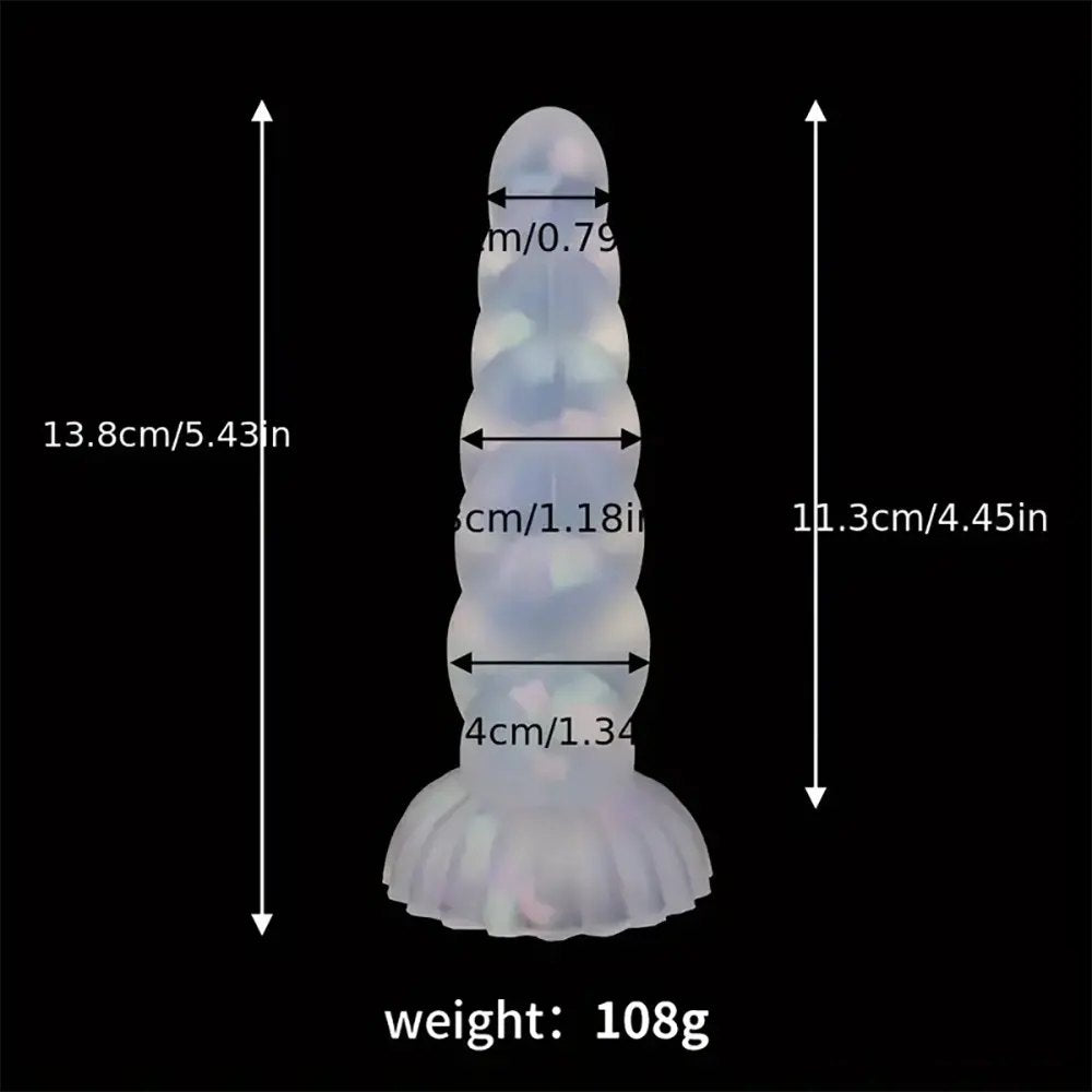 White twisted swirl fantasy dildo, photo 8