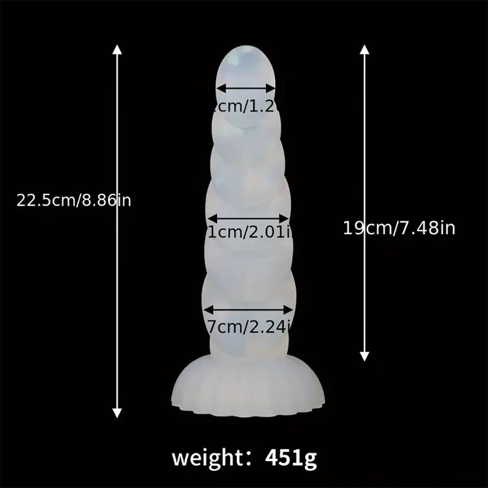 White twisted swirl fantasy dildo, photo 9