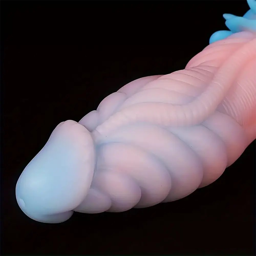 Colorful twisted tentacle silicone fantasy dildo, photo 3