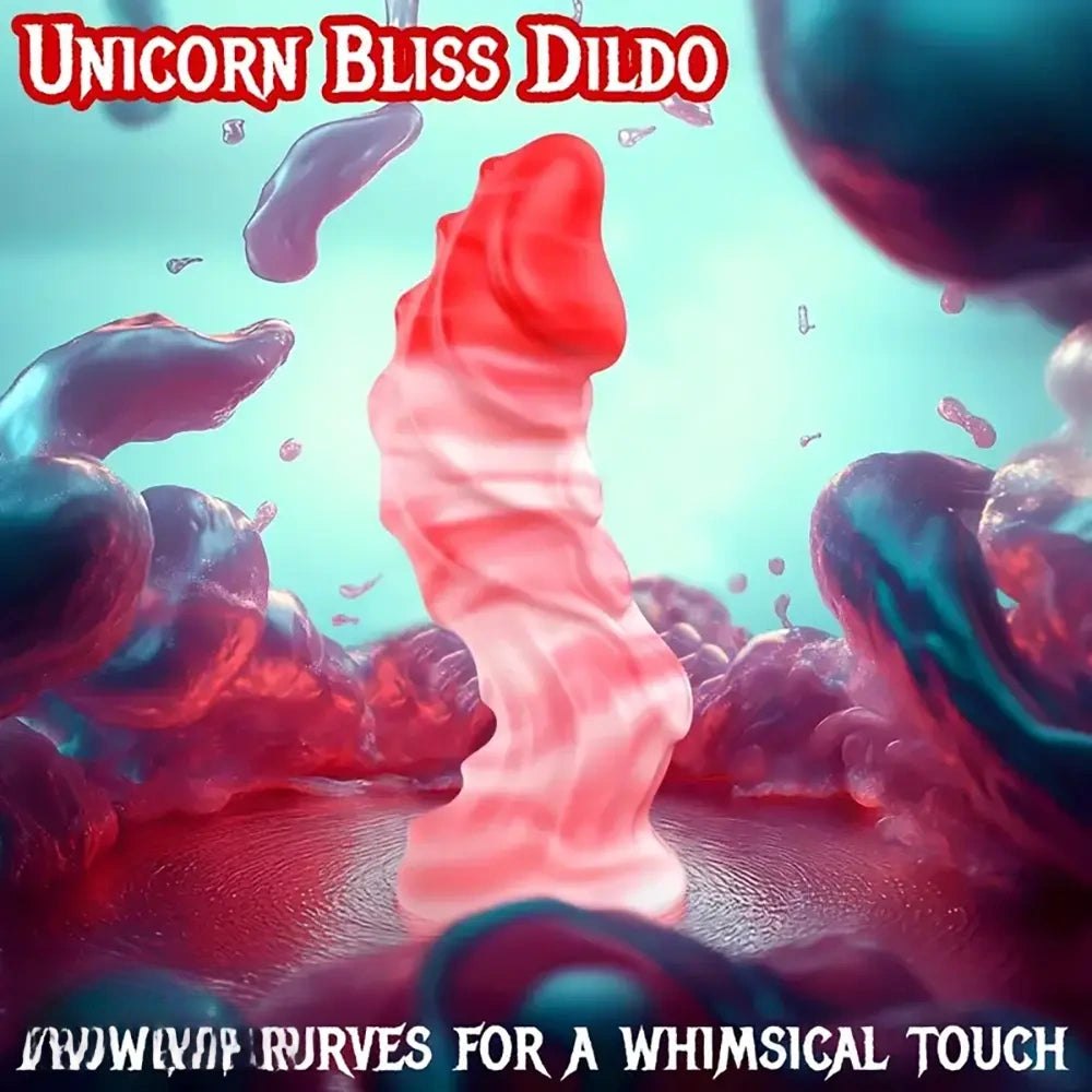 Red and white twisted fantasy tentacle dildo, photo 1