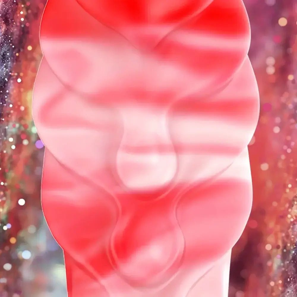 Red and white twisted fantasy tentacle dildo, photo 5