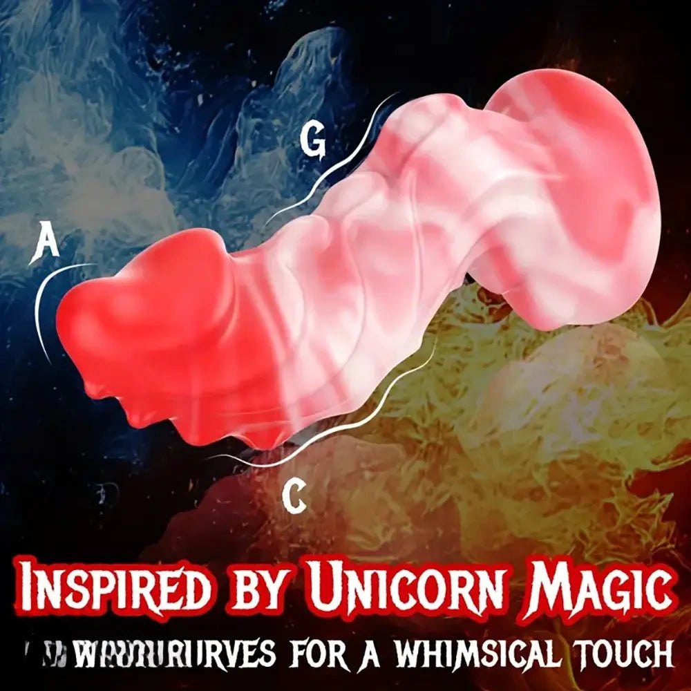 Red and white twisted fantasy tentacle dildo, photo 6