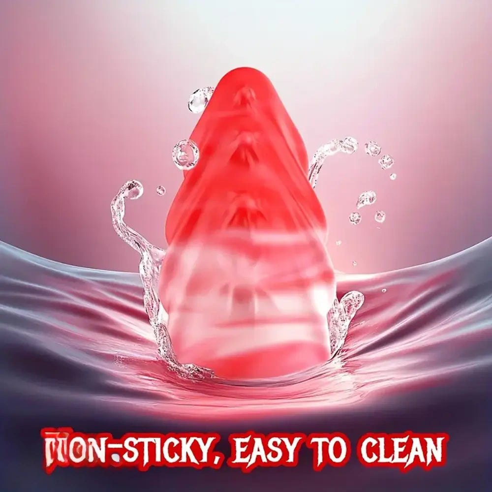 Red and white twisted fantasy tentacle dildo, photo 8