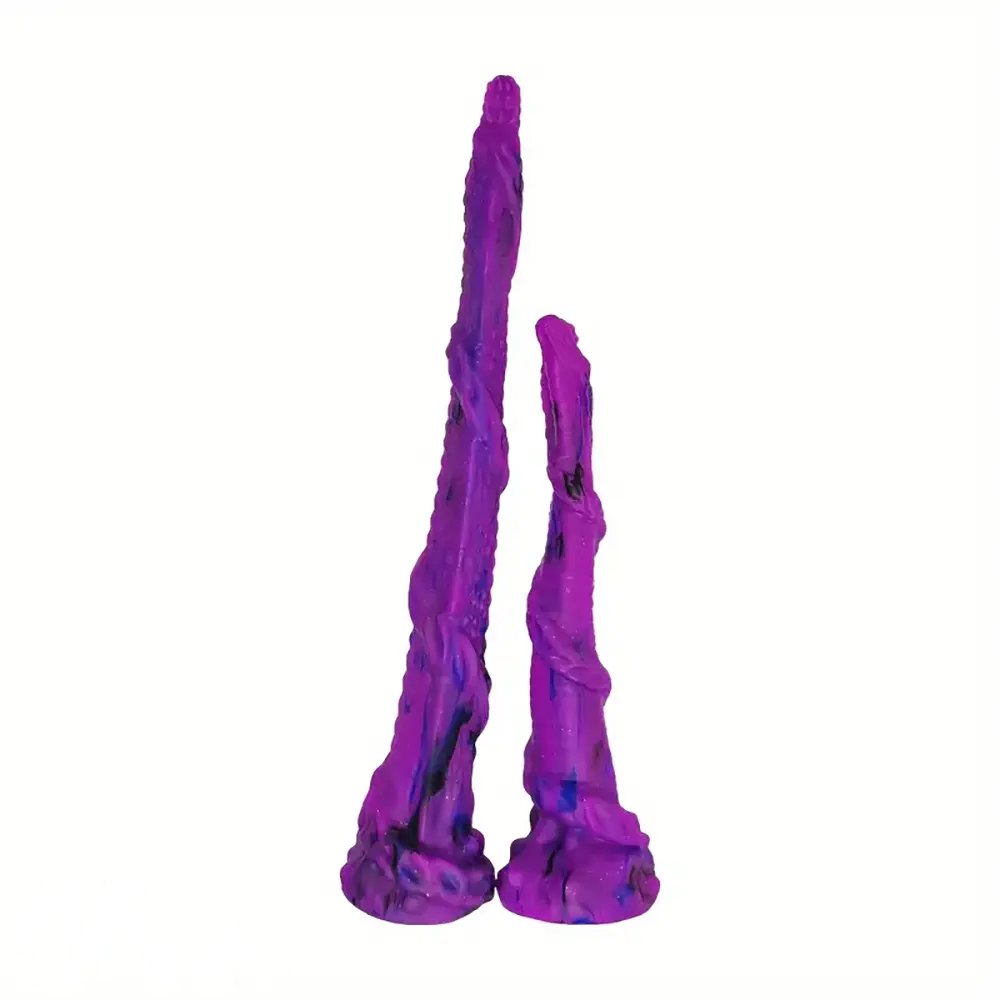 Purple twisted tentacle silicone dildo, photo 1