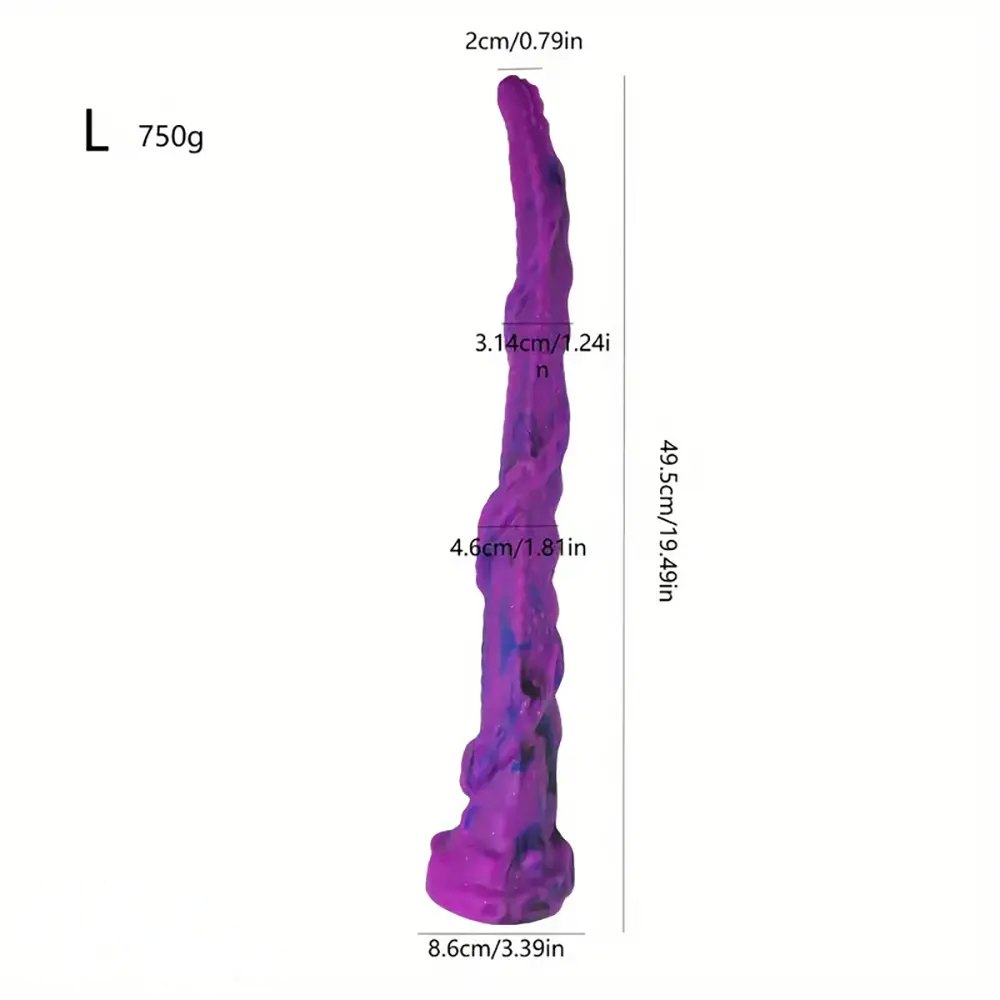 Purple twisted tentacle silicone dildo, photo 10