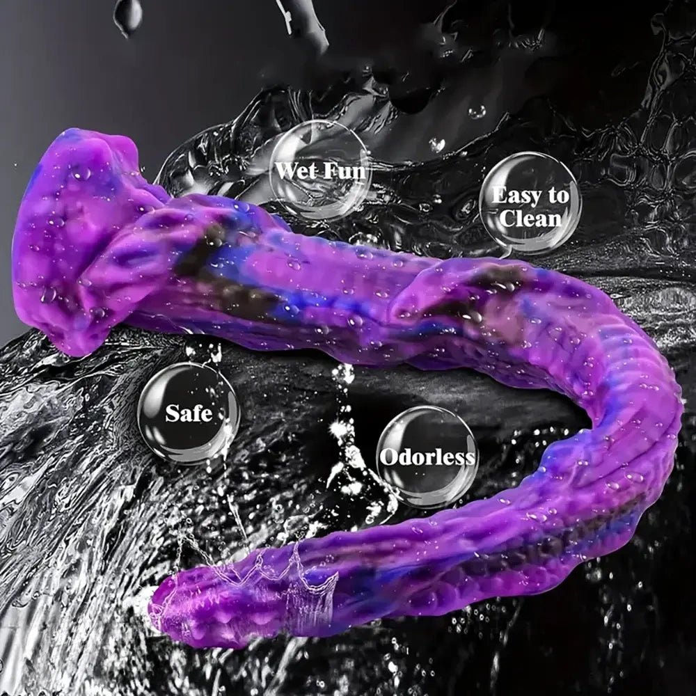 Purple twisted tentacle silicone dildo, photo 11
