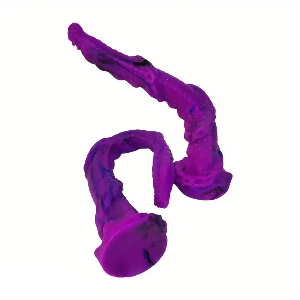 Purple twisted tentacle silicone dildo, photo 4