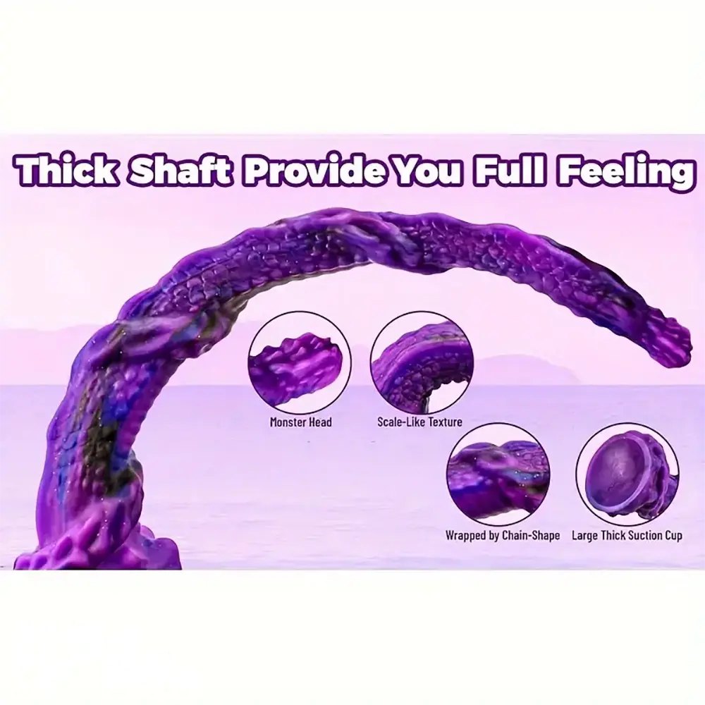 Purple twisted tentacle silicone dildo, photo 6