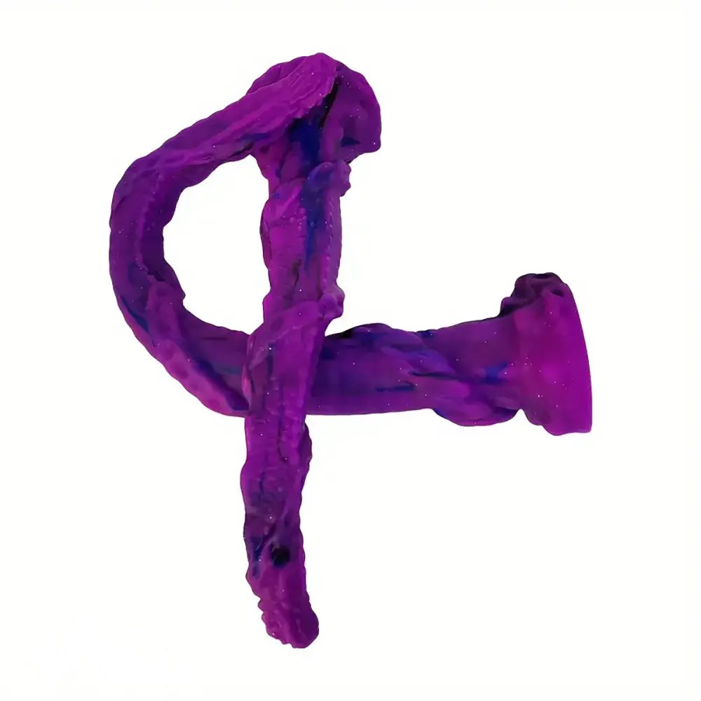 Purple twisted tentacle silicone dildo, photo 7