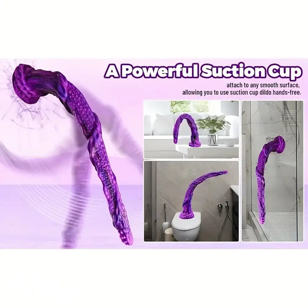 Purple twisted tentacle silicone dildo, photo 8
