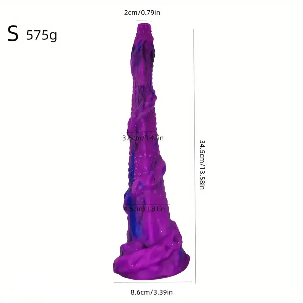 Purple twisted tentacle silicone dildo, photo 9