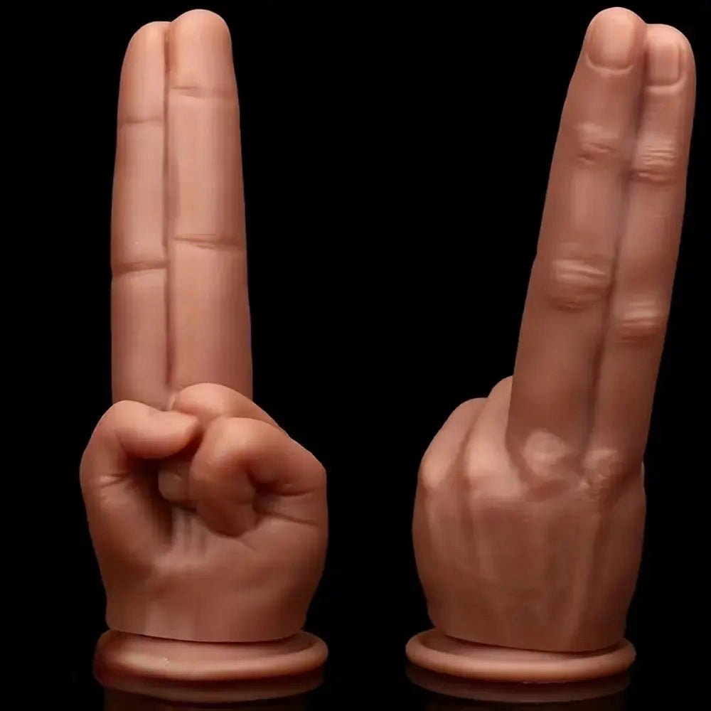 Hand shaped two finger silicone fantasy dildo, photo 6