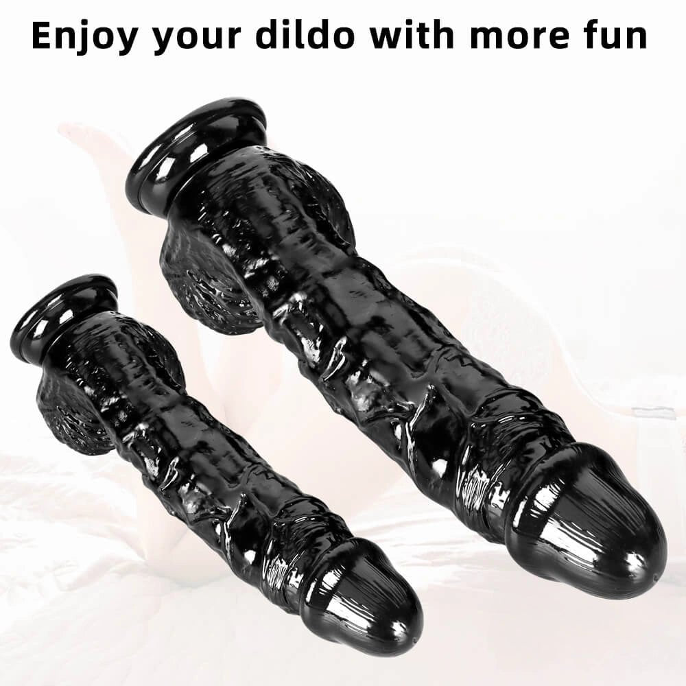 Black realistic dildo with suction cup base, photo 5