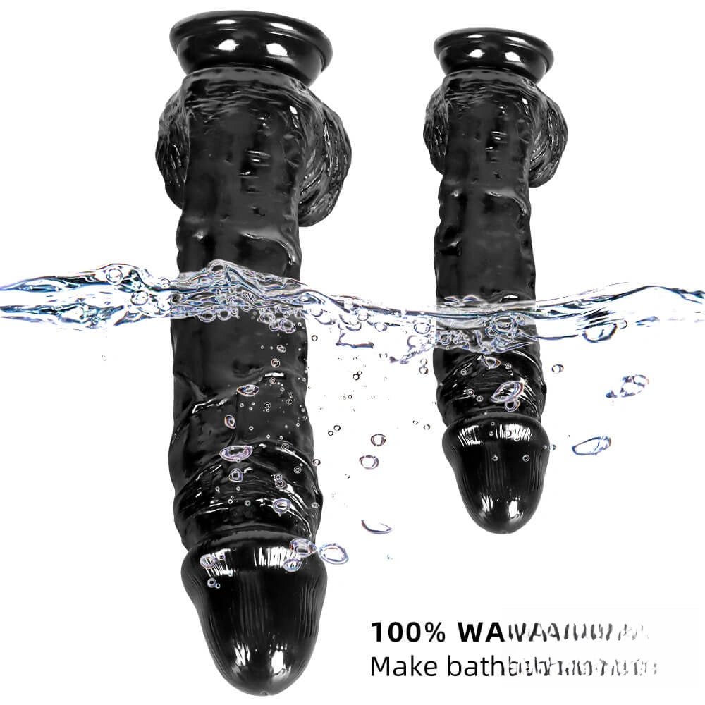Black realistic dildo with suction cup base, photo 6