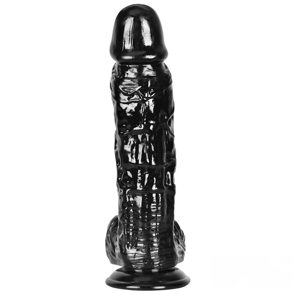 Black realistic dildo with suction cup base, photo 9