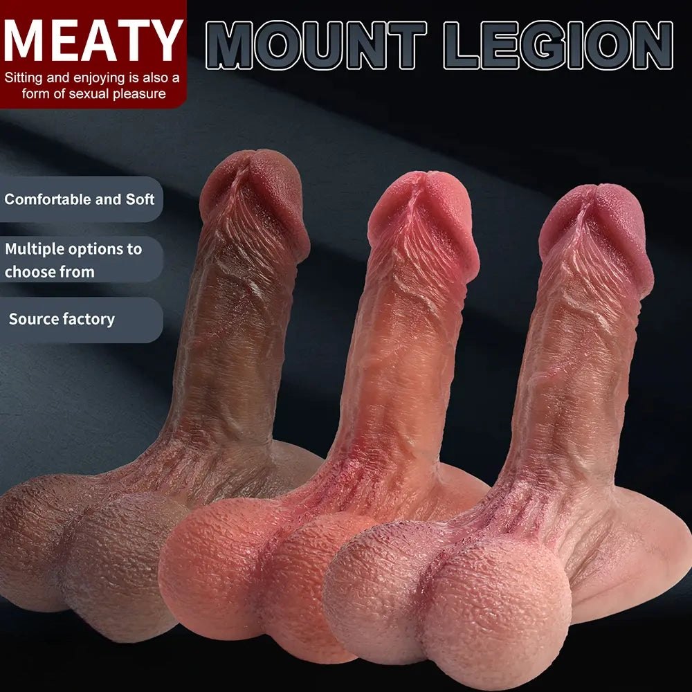 Realistic suction cup dildo with balls, photo 5