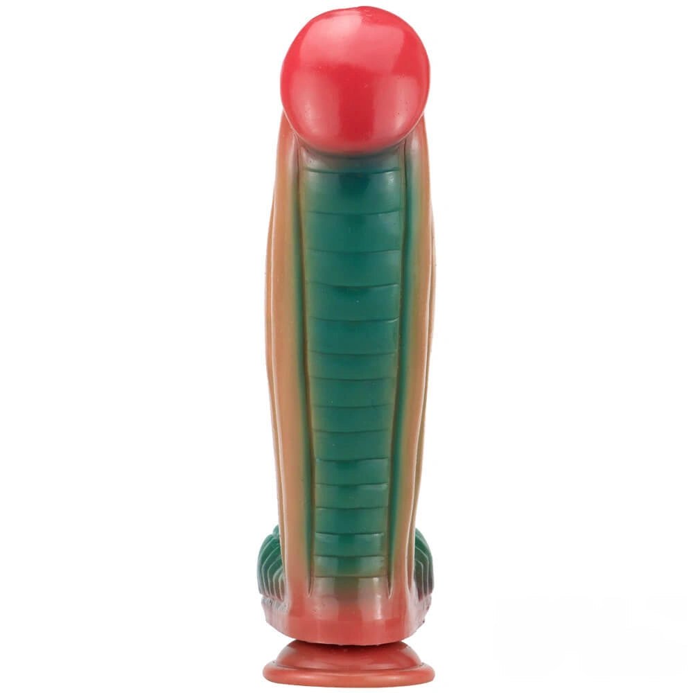 Multi-tone ridged silicone fantasy dildo, photo 2