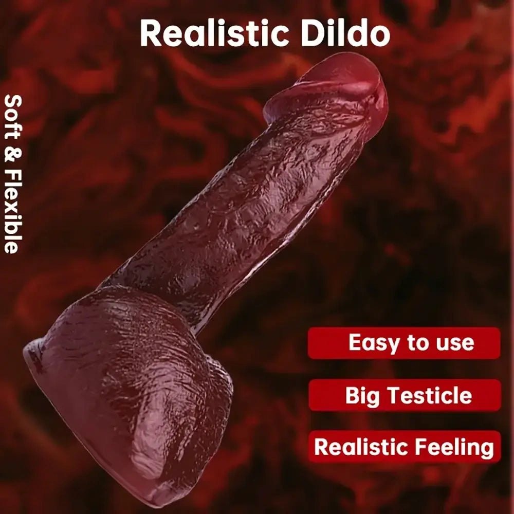 Brown flexible realistic dildo, photo 12