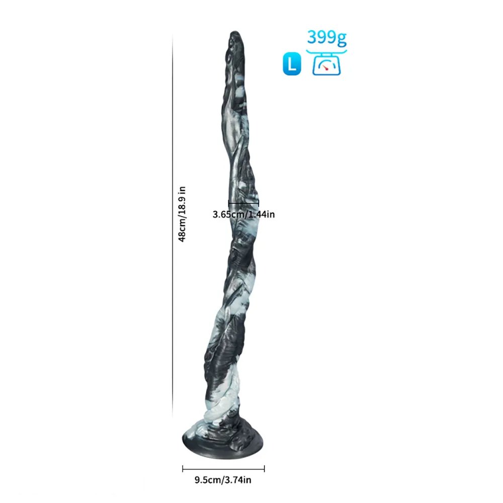 Black alien tentacle fantasy dildo with suction cup