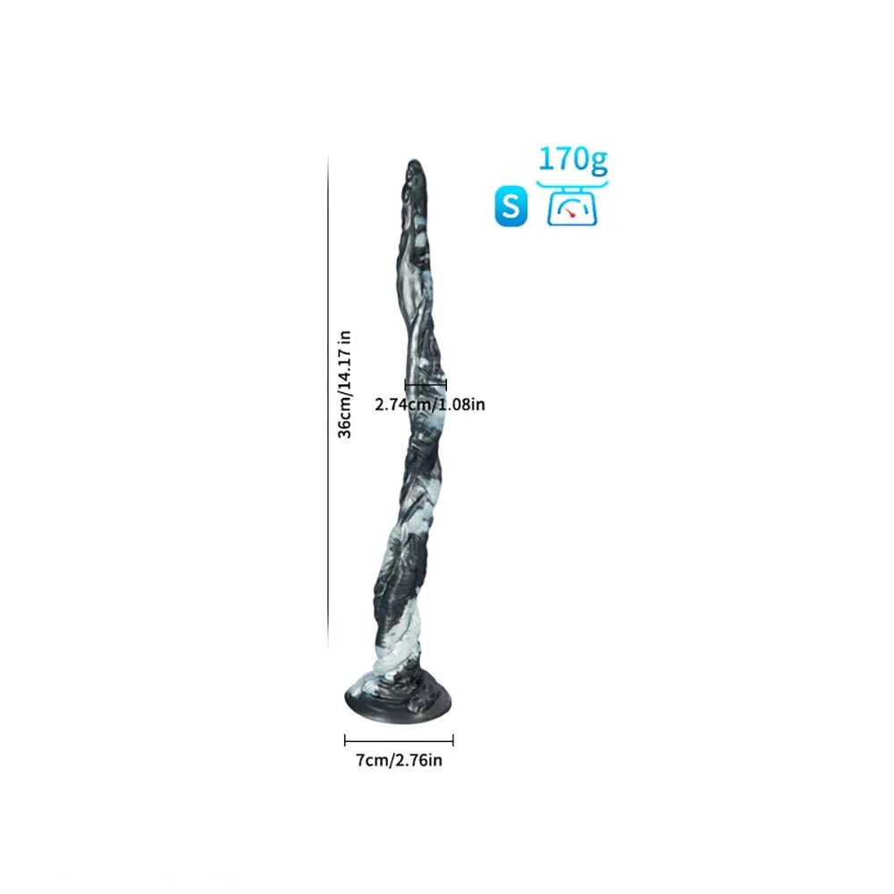 Black alien tentacle fantasy dildo with suction cup