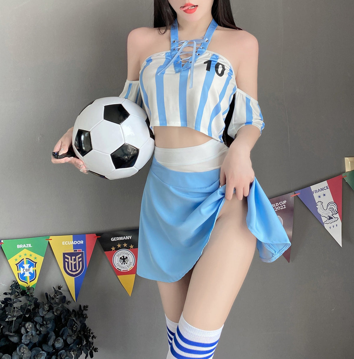 Two tone cheerleading roleplay costume, photo 1