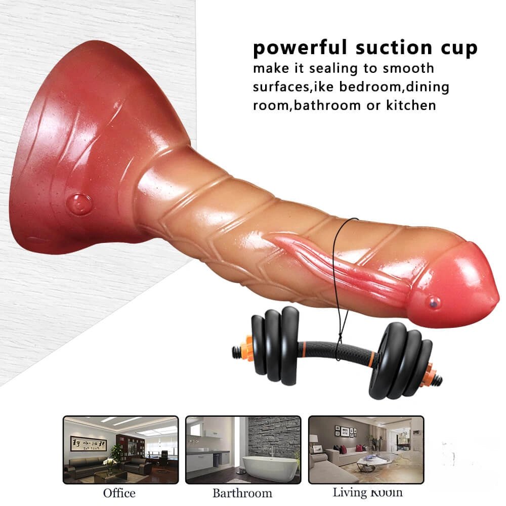 Two-tone gold red fantasy dildo, photo 4