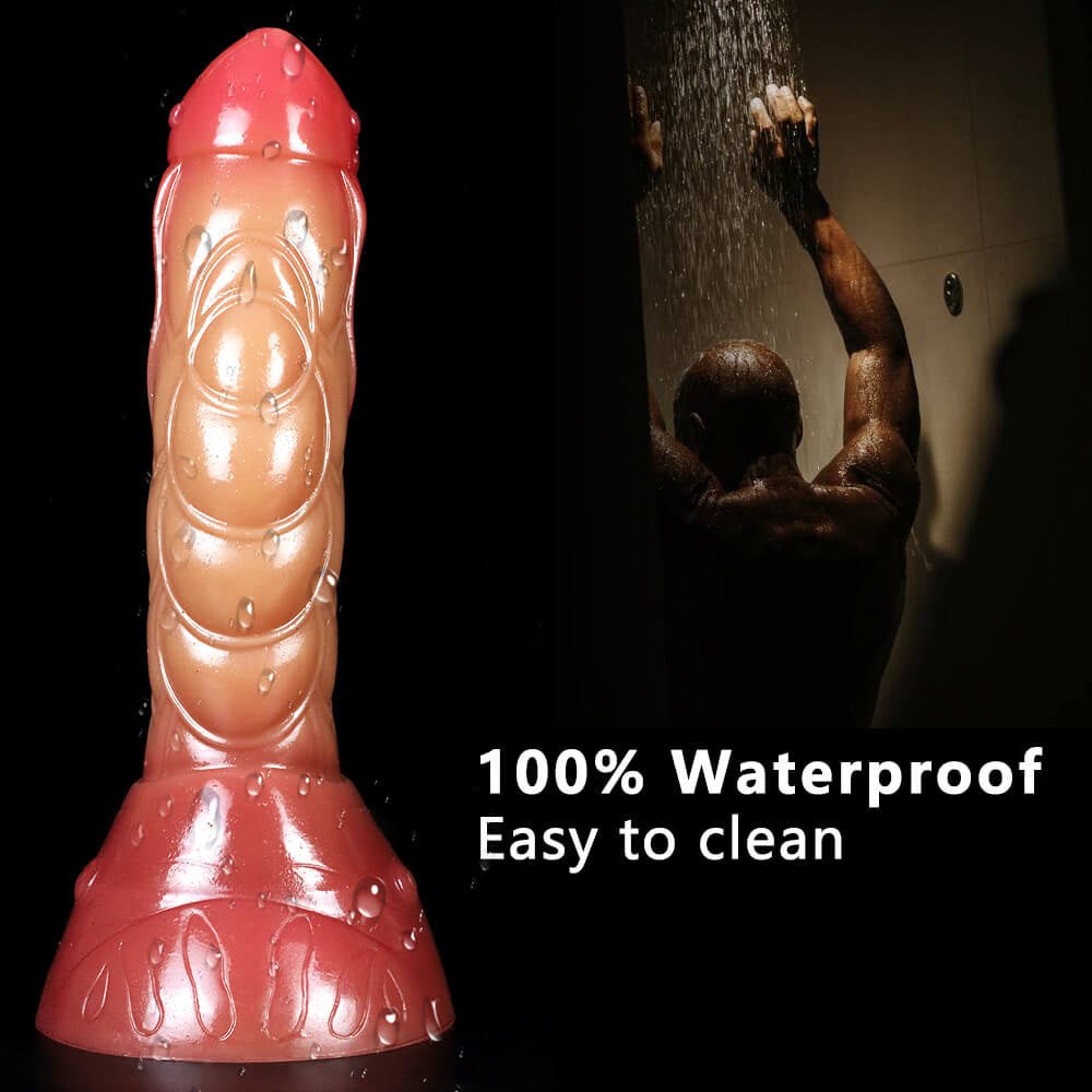 Two-tone gold red fantasy dildo, photo 7