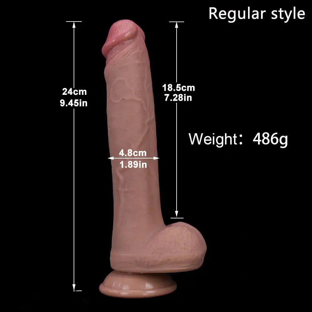 Two-tone flesh brown suction cup dildo, photo 16