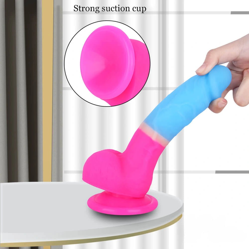 Two-tone silicone suction cup dildo, photo 6
