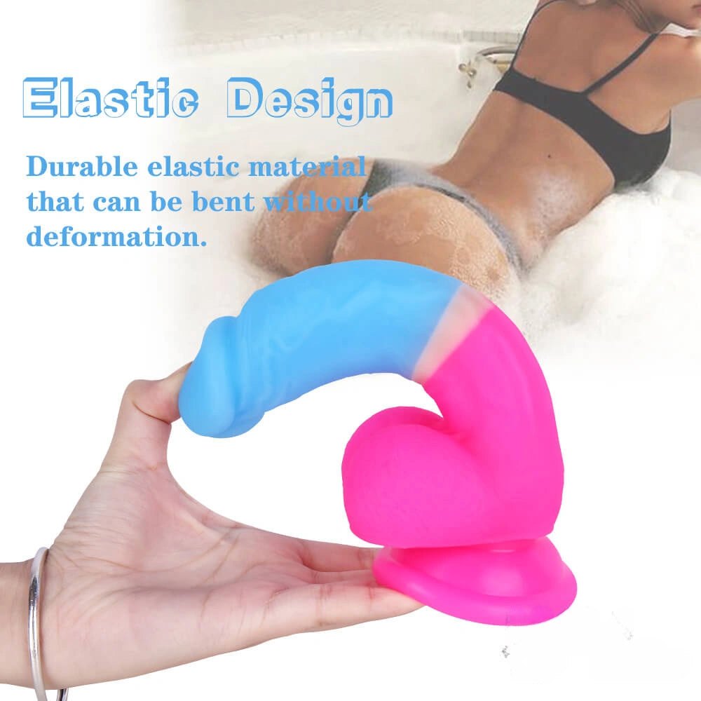 Two-tone silicone suction cup dildo, photo 7