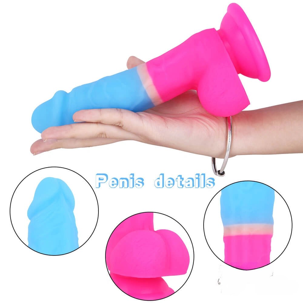 Two-tone silicone suction cup dildo, photo 8