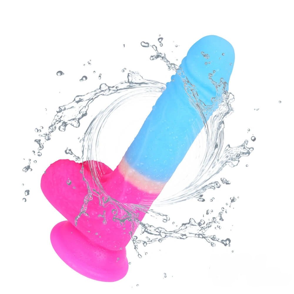 Two-tone realistic dildo with suction base, photo 5