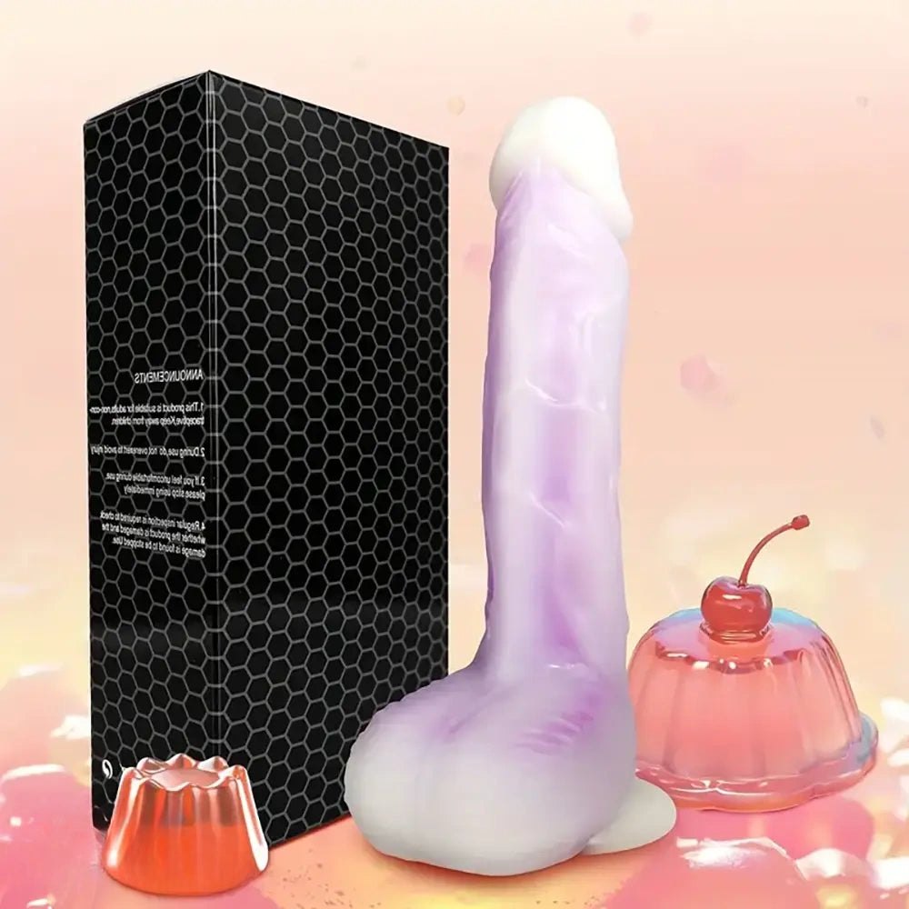 Purple two-tone vibrating dildo, photo 1