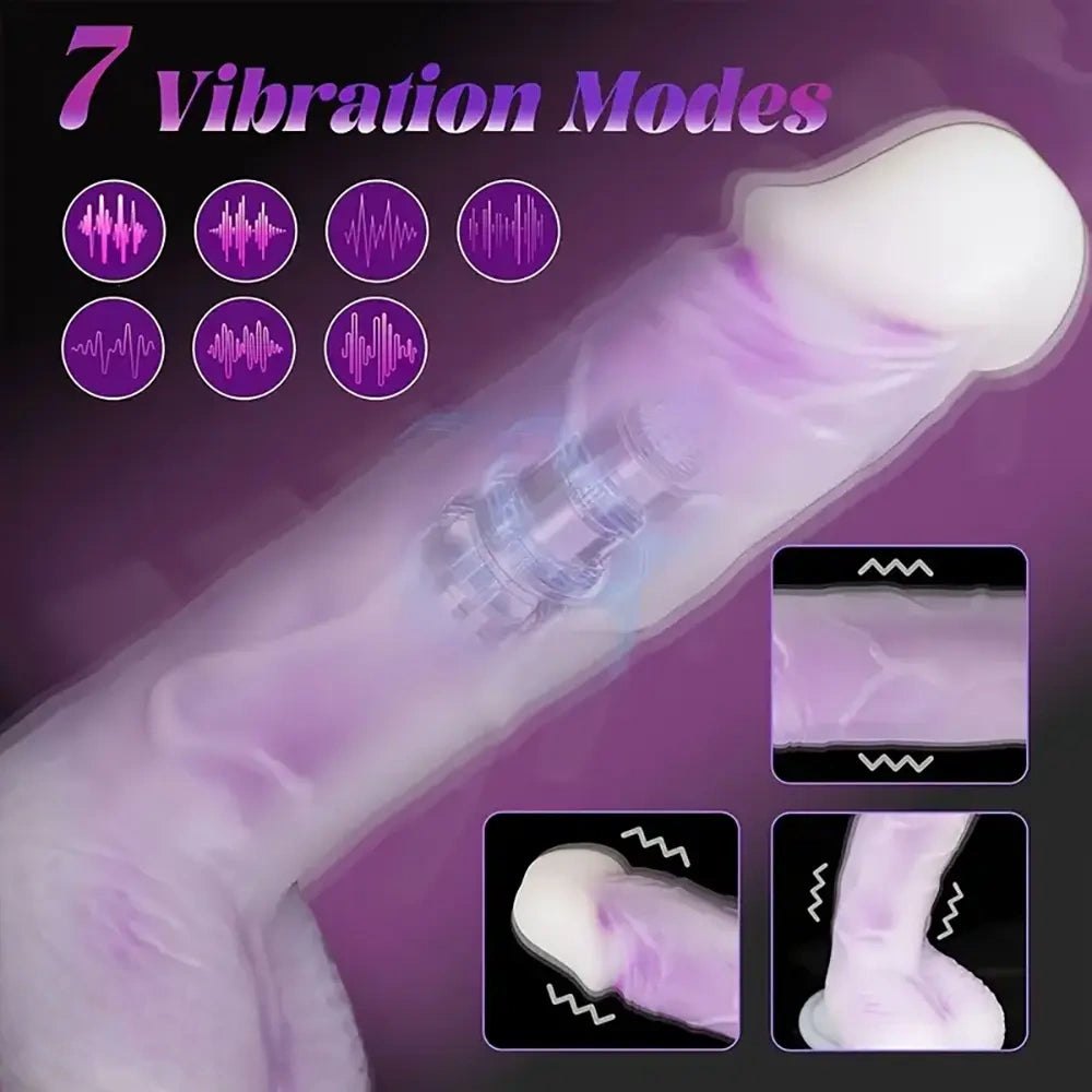 Purple two-tone vibrating dildo, photo 5