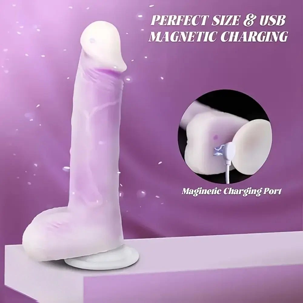 Purple two-tone vibrating dildo, photo 6