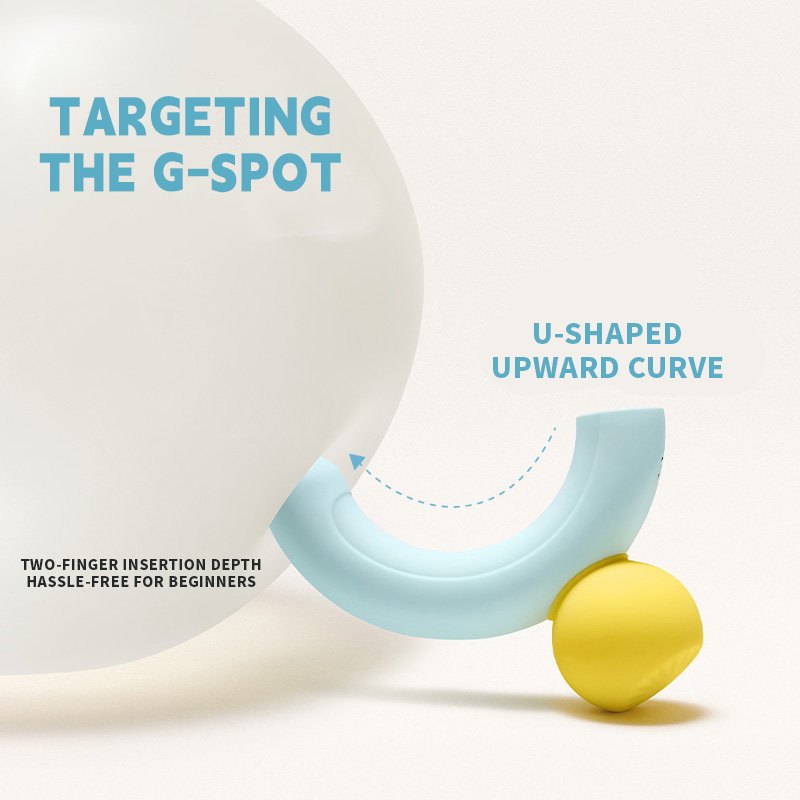 Blue silicone u-ring g-spot and clitoral vibrator, photo 2