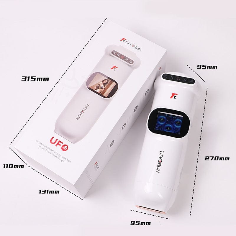 White ufo-shaped heated masturbation cup with display screen, photo 6