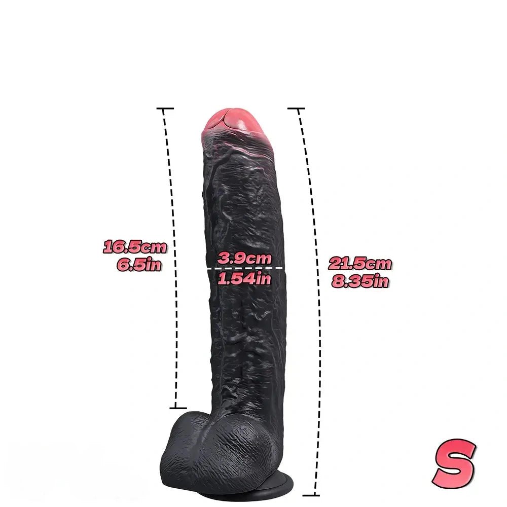 Black uncut silicone suction cup dildo, photo 13