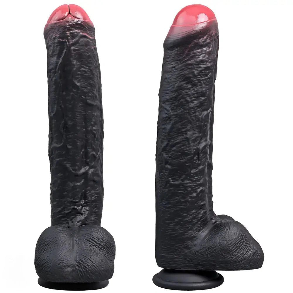 Black uncut silicone suction cup dildo, photo 3