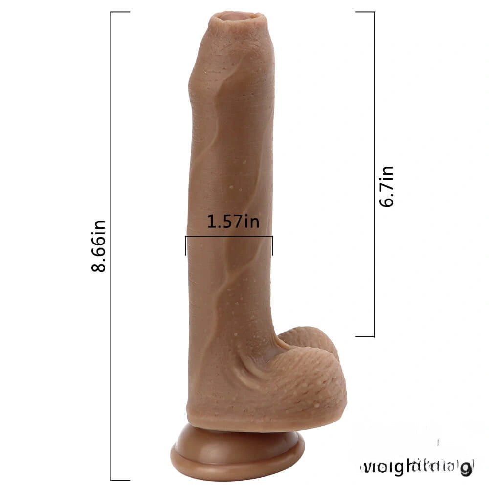 Brown uncut realistic silicone dildo, photo 8