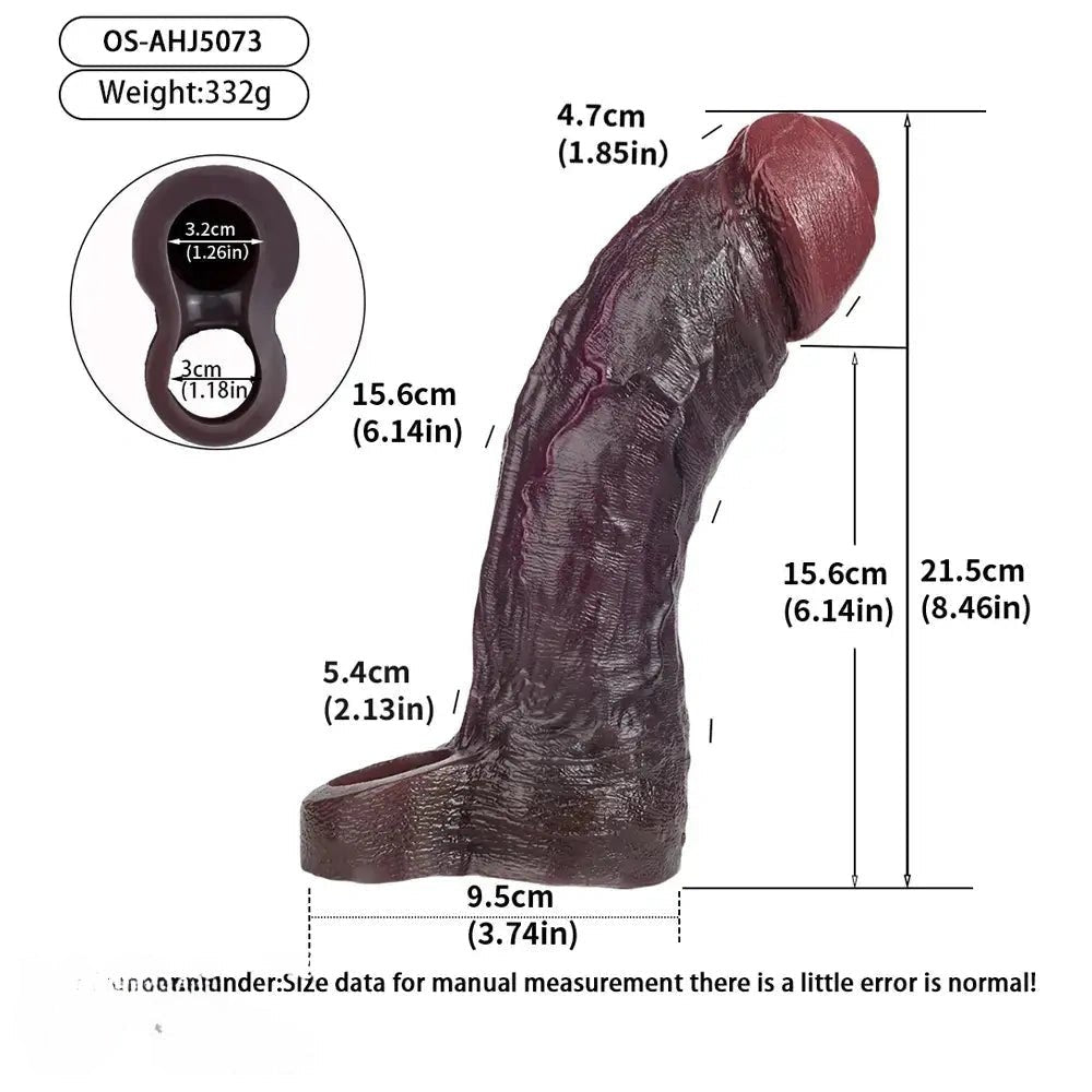 Uncut coffee silicone realistic dildo, photo 12
