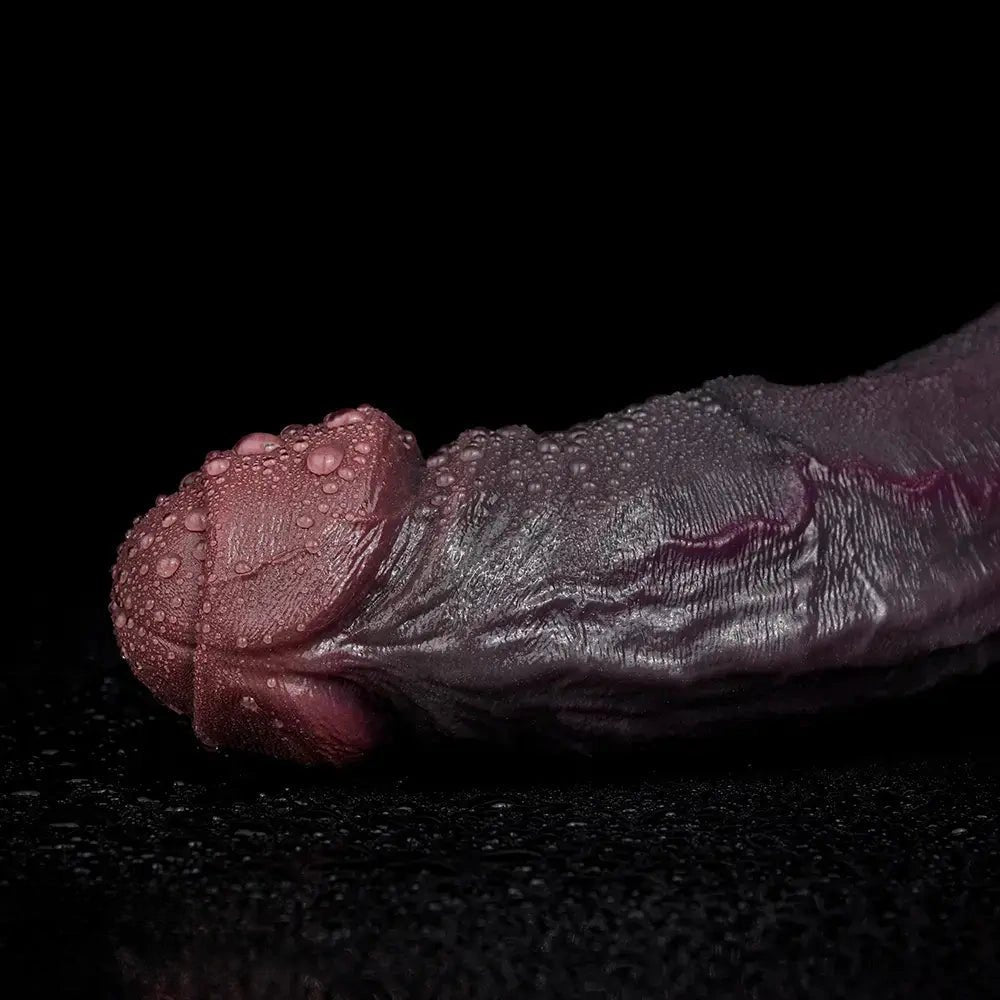 Uncut coffee silicone realistic dildo, photo 7