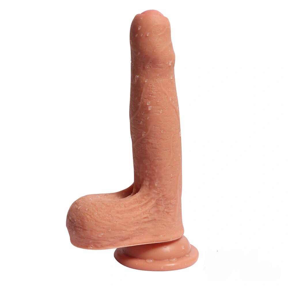 Flesh tone uncut realistic dildo, photo 1