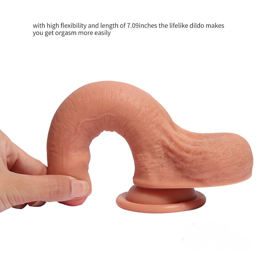 Flesh tone uncut realistic dildo, photo 3